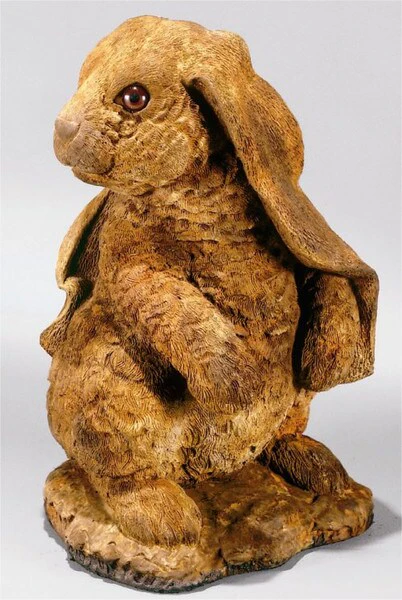 Standing Lop-eared Rabbit Bunny Stone Statue - Image 2