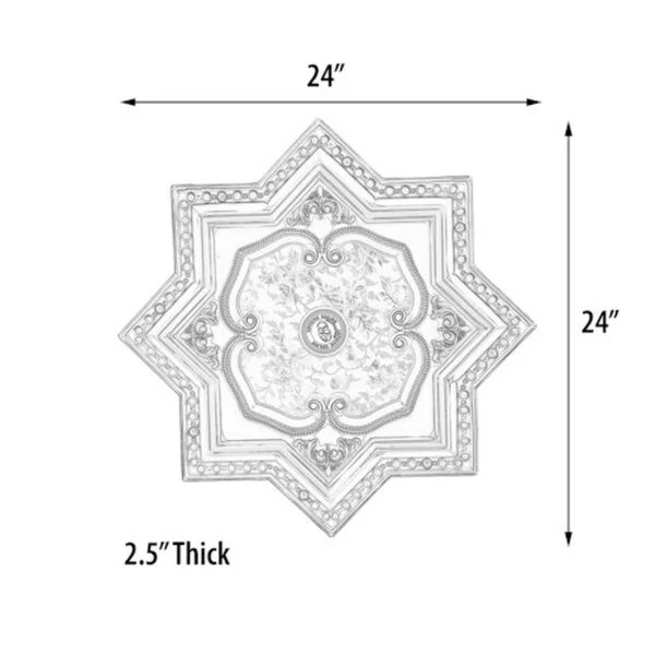 Star Eight Point Ceiling Medallion 24 inch - Image 4