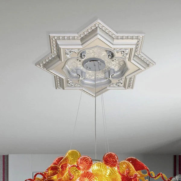 Star Eight Point Silver Ceiling Medallion 24 inch - Image 2