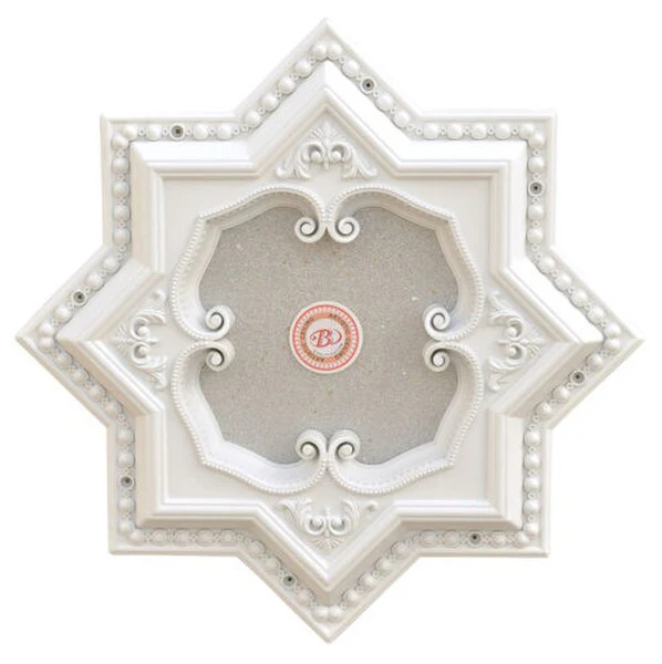 Star Eight Point White Ceiling Medallion 24 inch