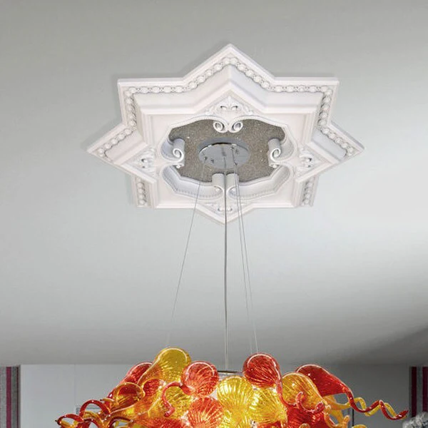 Star Eight Point White Ceiling Medallion 24 inch - Image 2