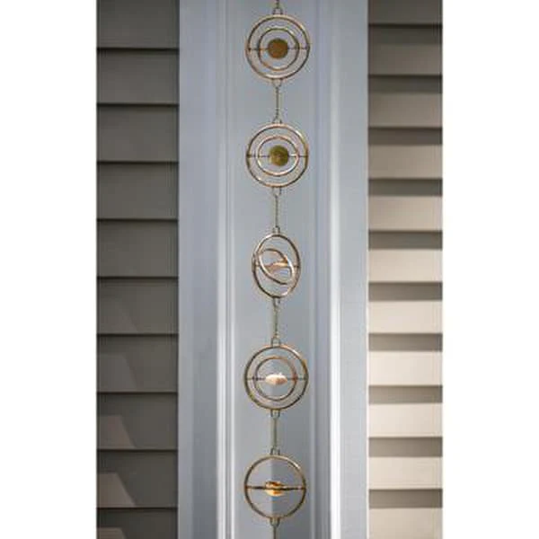 Stellar Copper Rain Chains Downspout - Image 2