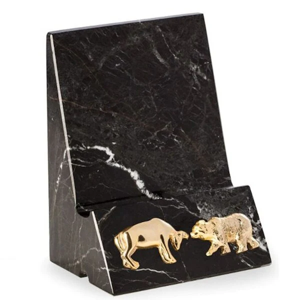 Stock Market Black Marble Phone Stand Holder - Image 2