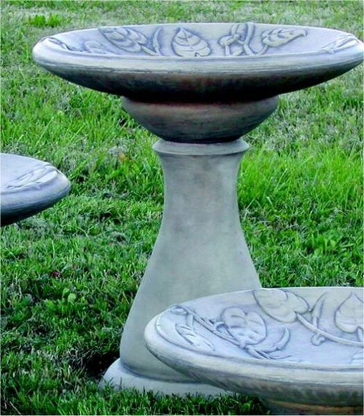 Tall Vine Motif Birdbath