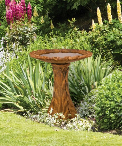 Tapered Petal Birdbath Cement