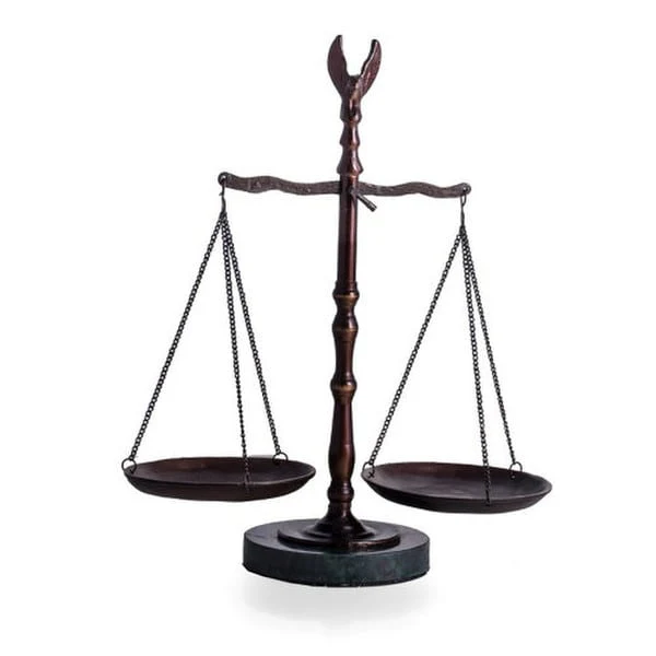 Scales of Justice Sculpture Eagle Finial 12.5" High