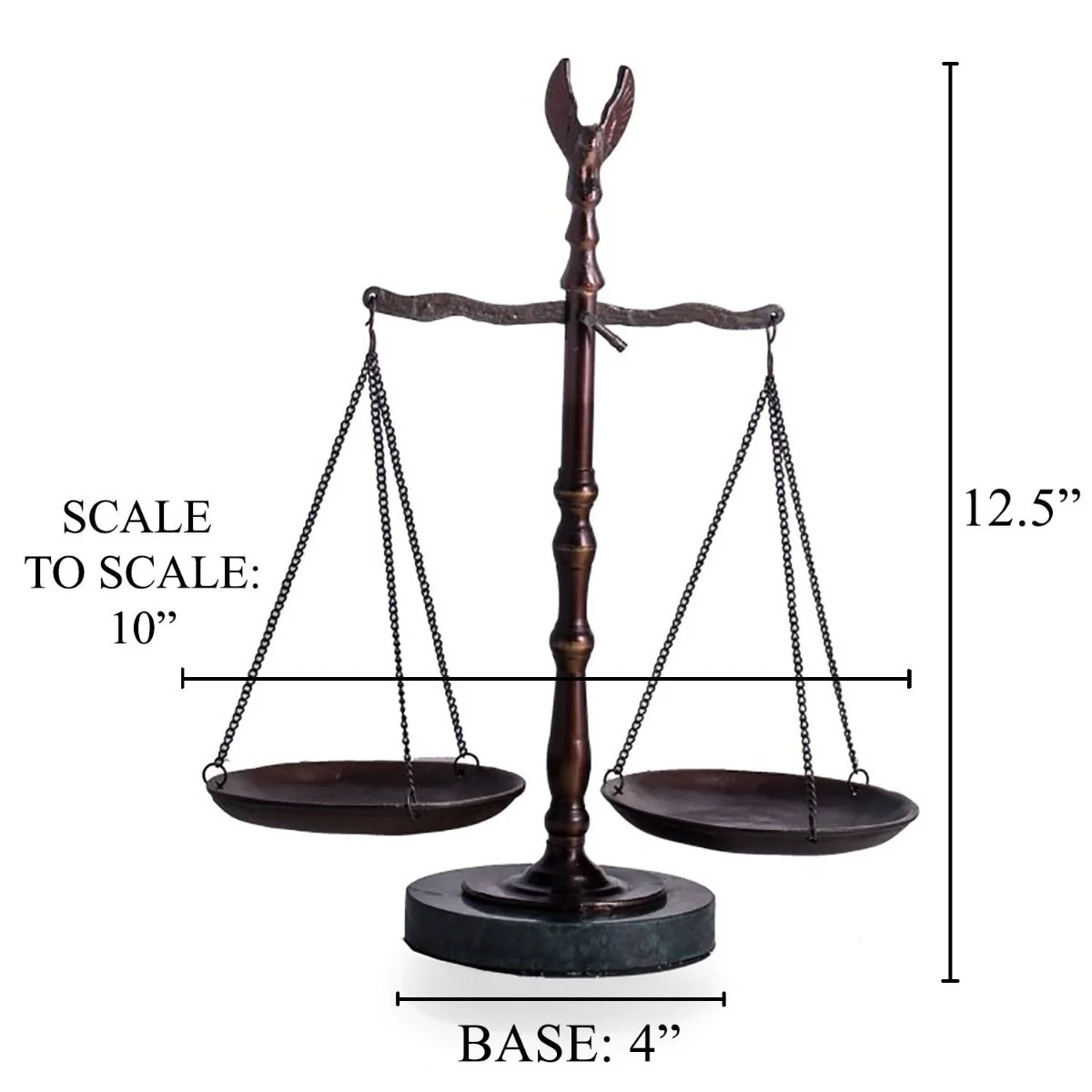 Scales of Justice Sculpture Eagle Finial 12.5" High - Image 3