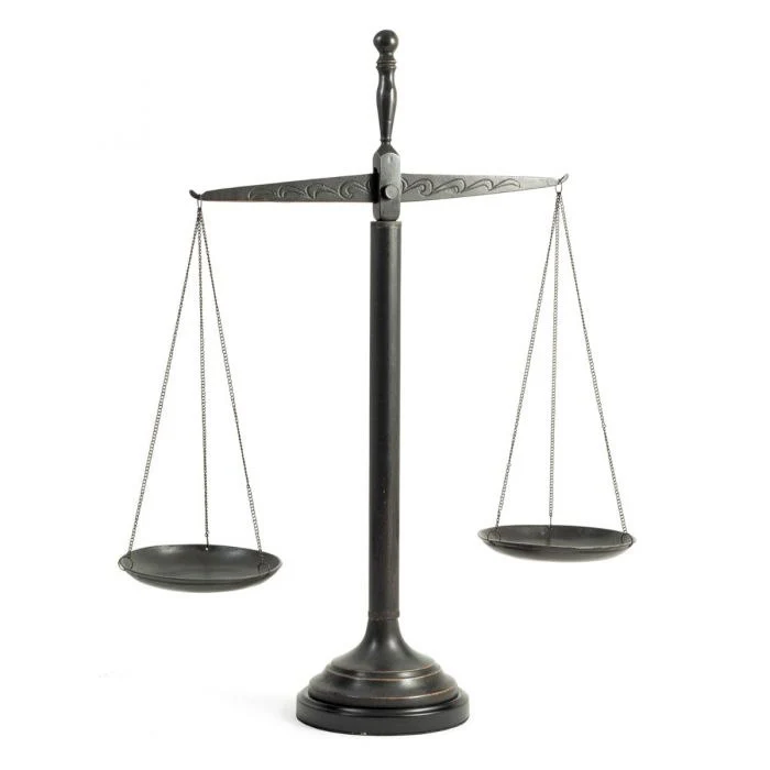 The Justice Scales Metal Sculpture 21.5" High