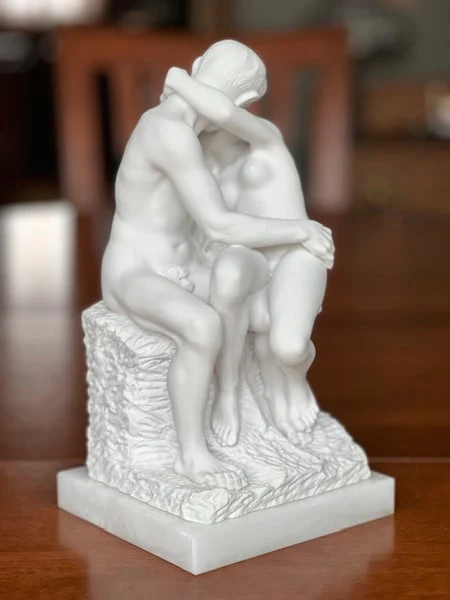 The Kiss By August Rodin Marble Sculpture 10" Statue - Image 3