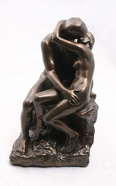 The Kiss By Rodin Bronze Finish 9" High