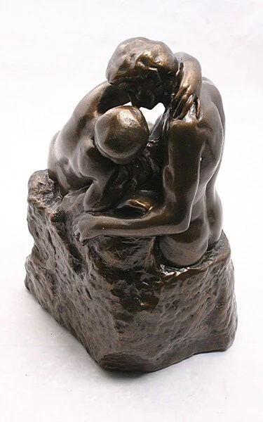 The Kiss By Rodin Bronze Finish 9" High - Image 2