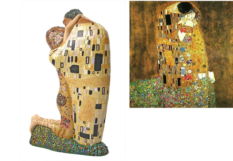 The Kiss Statue by Gustav Klimt Romantic Art Sculpture Large - Image 3