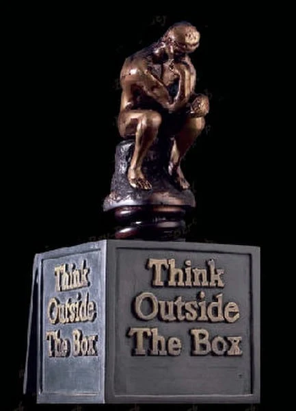 Think Outside The Box Thinker Rodin Statue