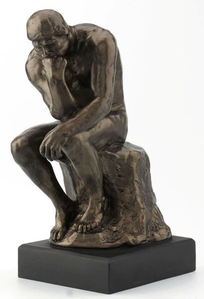 Thinker By Rodin On Black Base Sculpture 11" High - Image 2