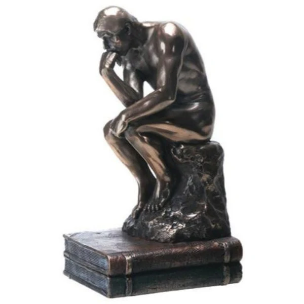 Thinker By Rodin Statue on Books - Image 2