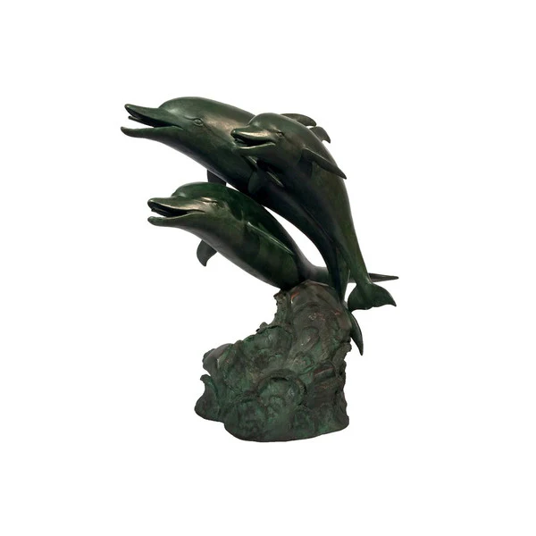 Three Dolphins Fountain Bronze Statue