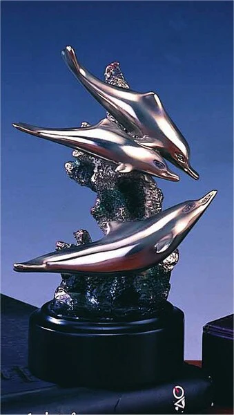 Three Dolphins Sculpture 6.5" H Statue