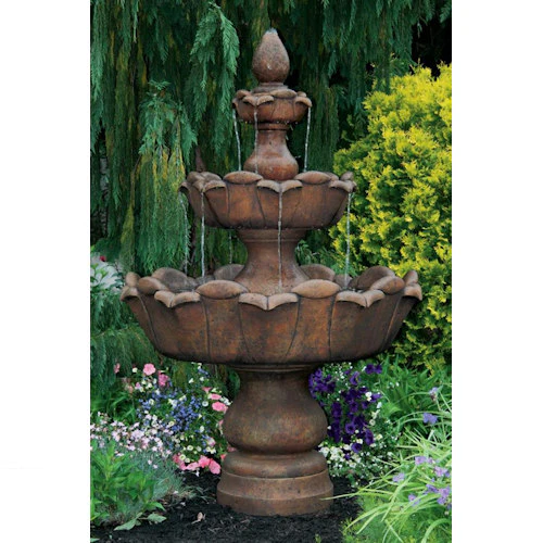 Three Tier Petal Leaf Fountain 79.5" H - Image 2