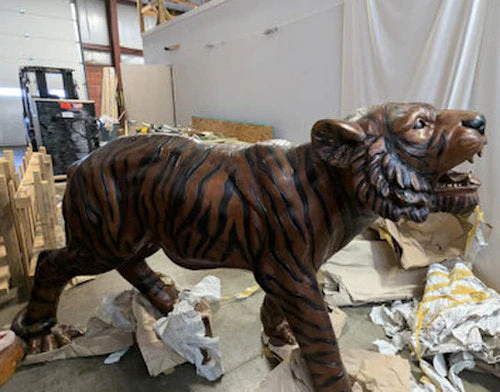 Tiger Bronze Life Size Sculpture 100" Long - Image 3
