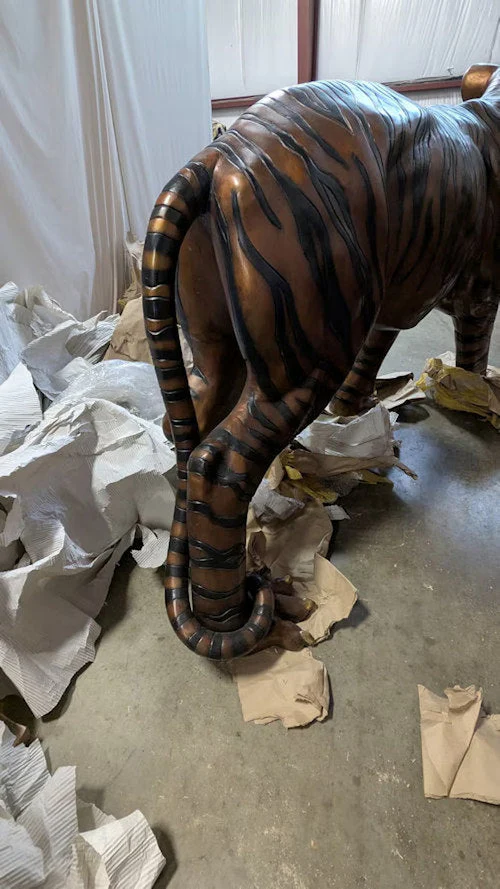 Tiger Bronze Life Size Sculpture 100" Long - Image 5