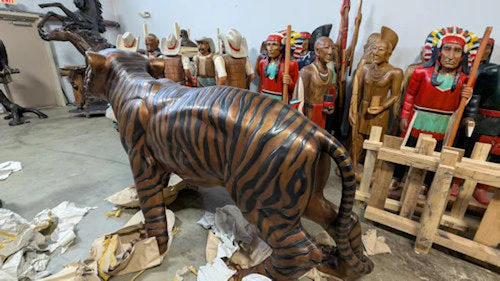 Tiger Bronze Life Size Sculpture 100" Long - Image 7