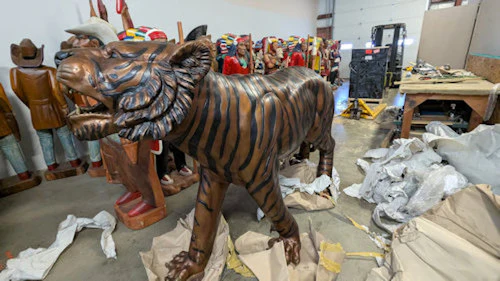 Tiger Bronze Life Size Sculpture 100" Long - Image 9
