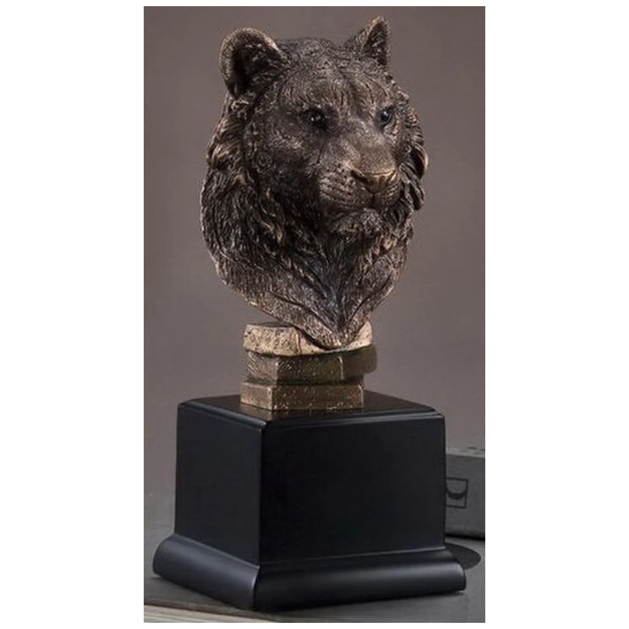 Tiger Sculptural Bust Statue 9" High