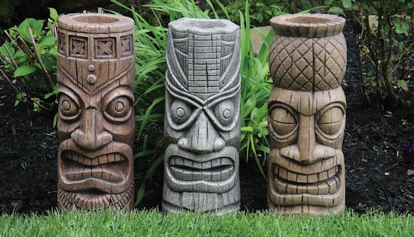 Tiki Island Bust Sculpture Set of Three Statues - Image 3