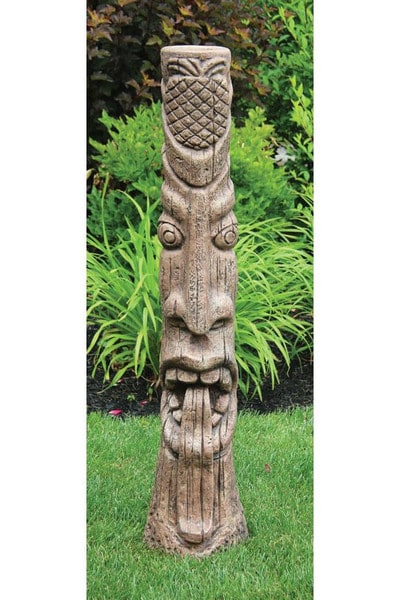 Tiki Post with Tongue Out Sculpture 50" High - Image 2