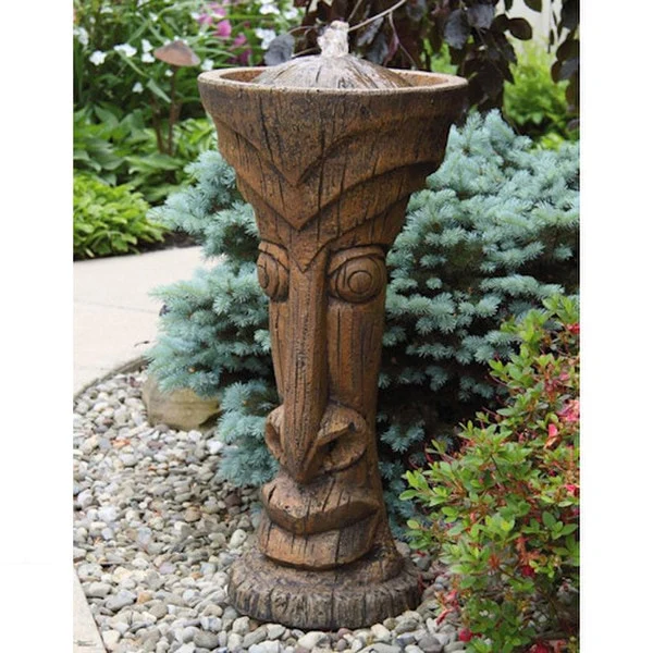Aloha Tiki Cement Fountain Lighted 31" Tall - Image 3