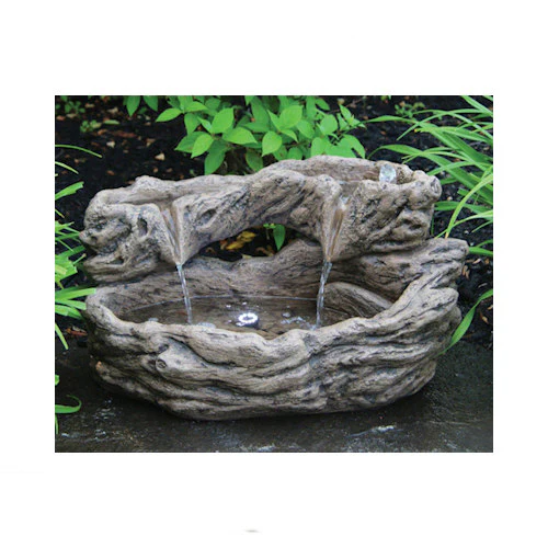 Timber Creek Log Fountain Lighted 14" High