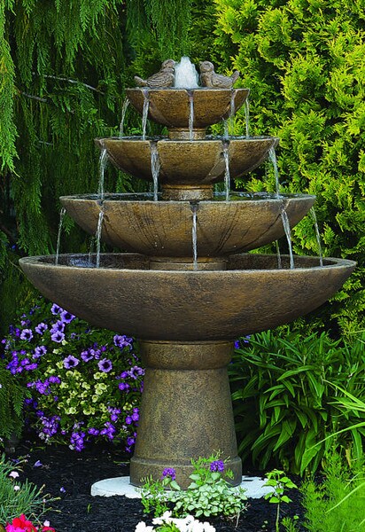 Tranquility Spill Fountain With Birds