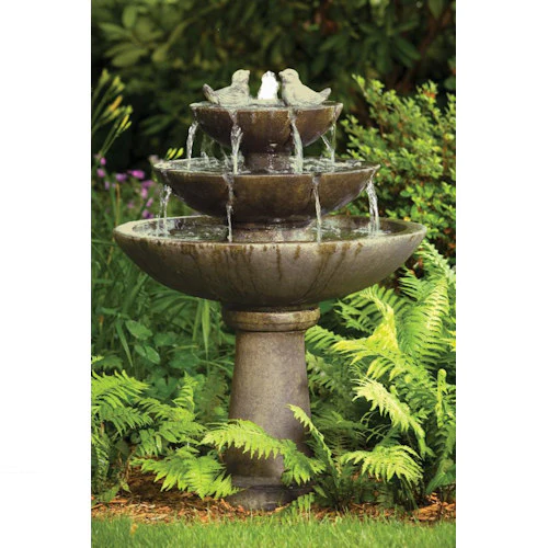 Tranquility Spill Garden Fountain With Birds Tiered - Image 2