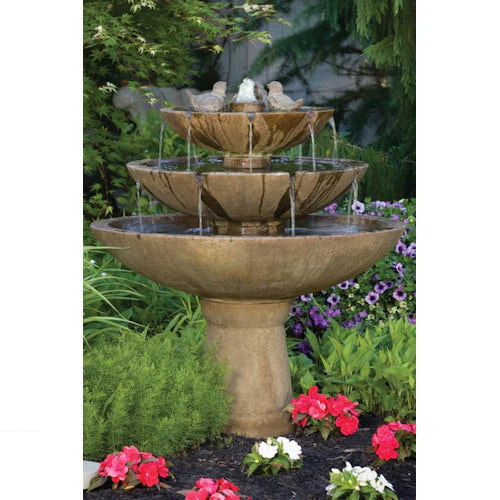 Tranquility Spill Fountain With Birds Three Tiered
