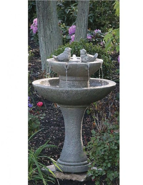 Tranquility Spill Fountain With Sculpted Birds