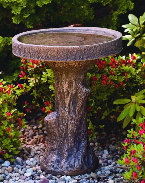 Tree Stump Bird Bath 24" High