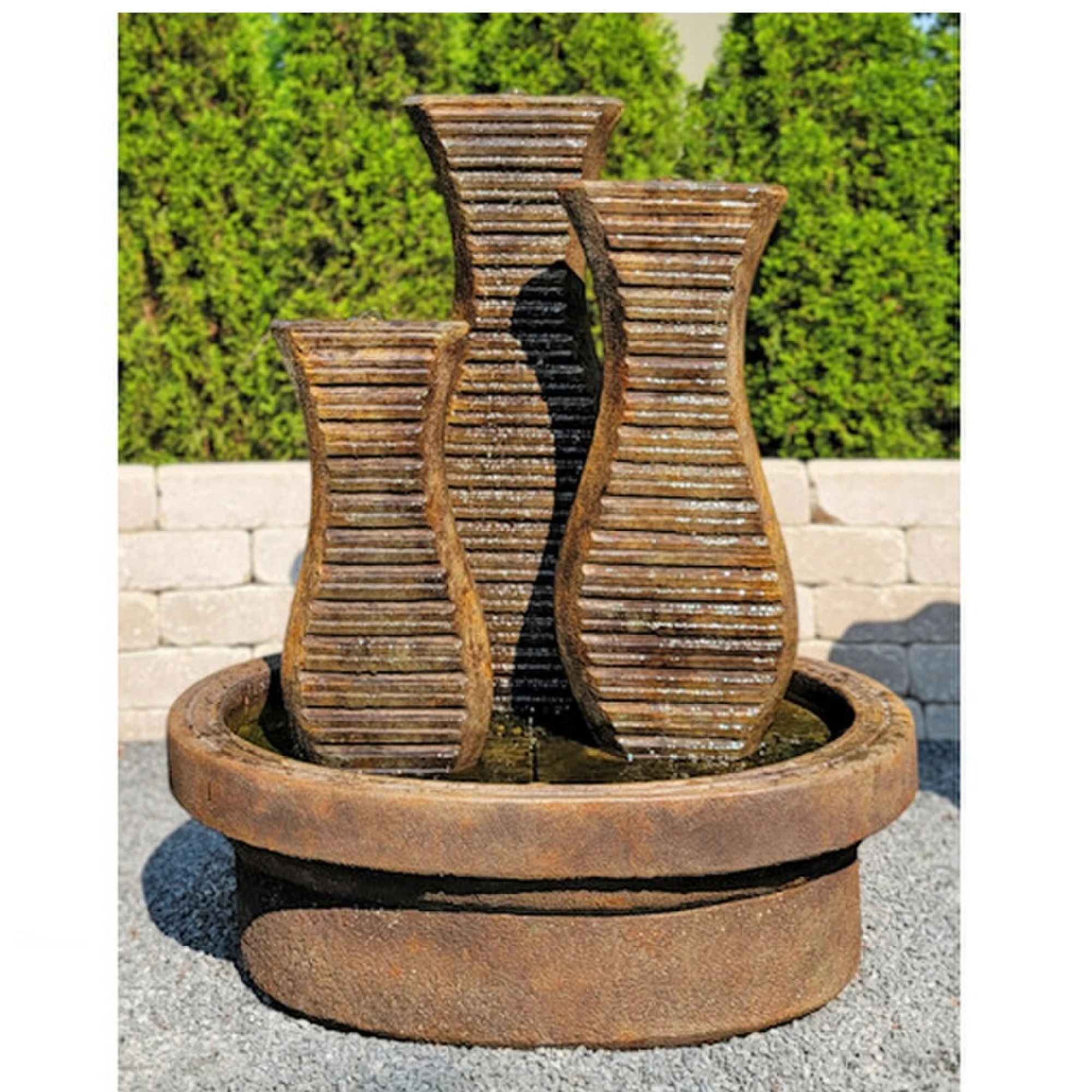 Triple Clef Fountain Garden Sculpture - Image 4