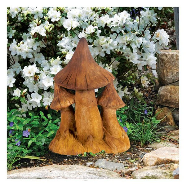 Triple Mushroom Garden Sculpture Small