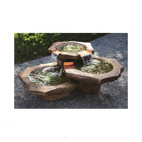 Triple Stone Basin Fountain Retro Design
