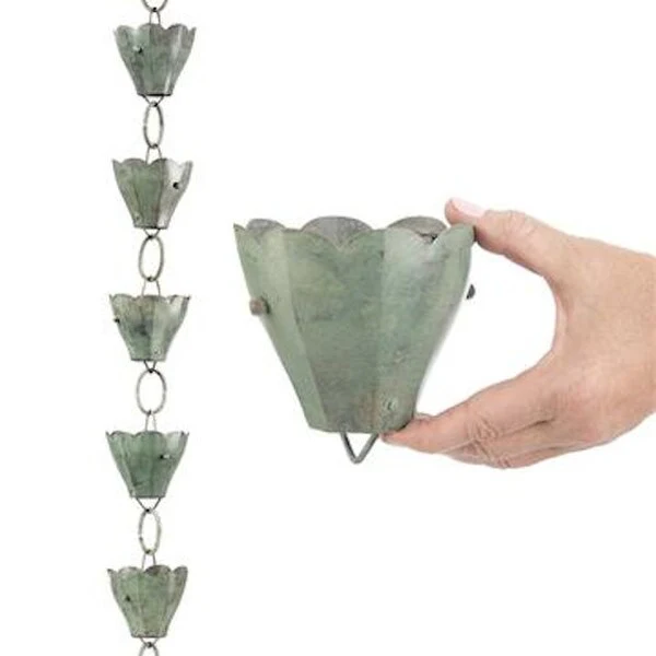 Tulip Rain Chain Sculptural Downspout