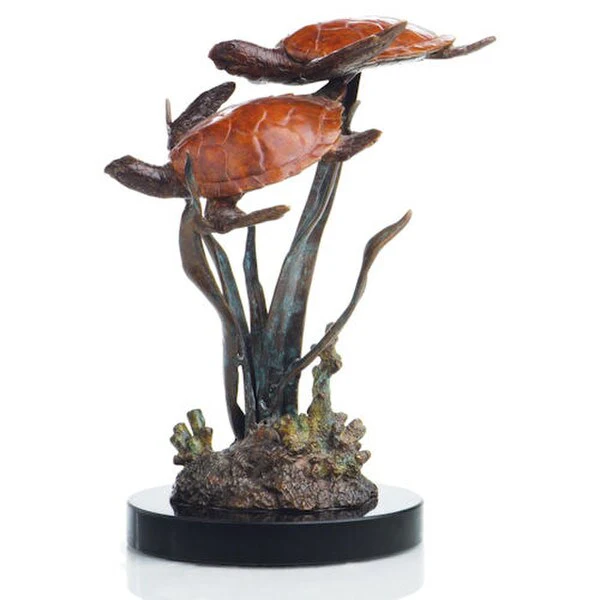 Turtles Duo Brass Statue Lagoon Encounter
