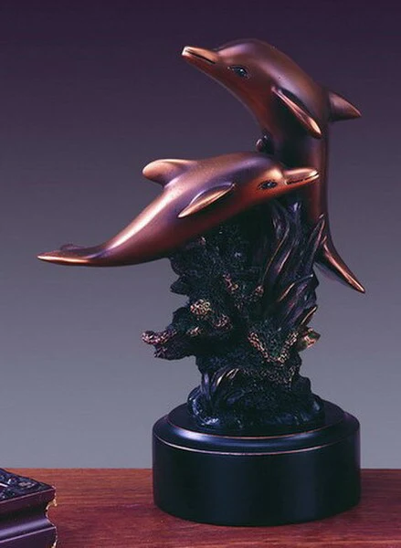 Two Dolphin Duo Statue Figurine - Image 2