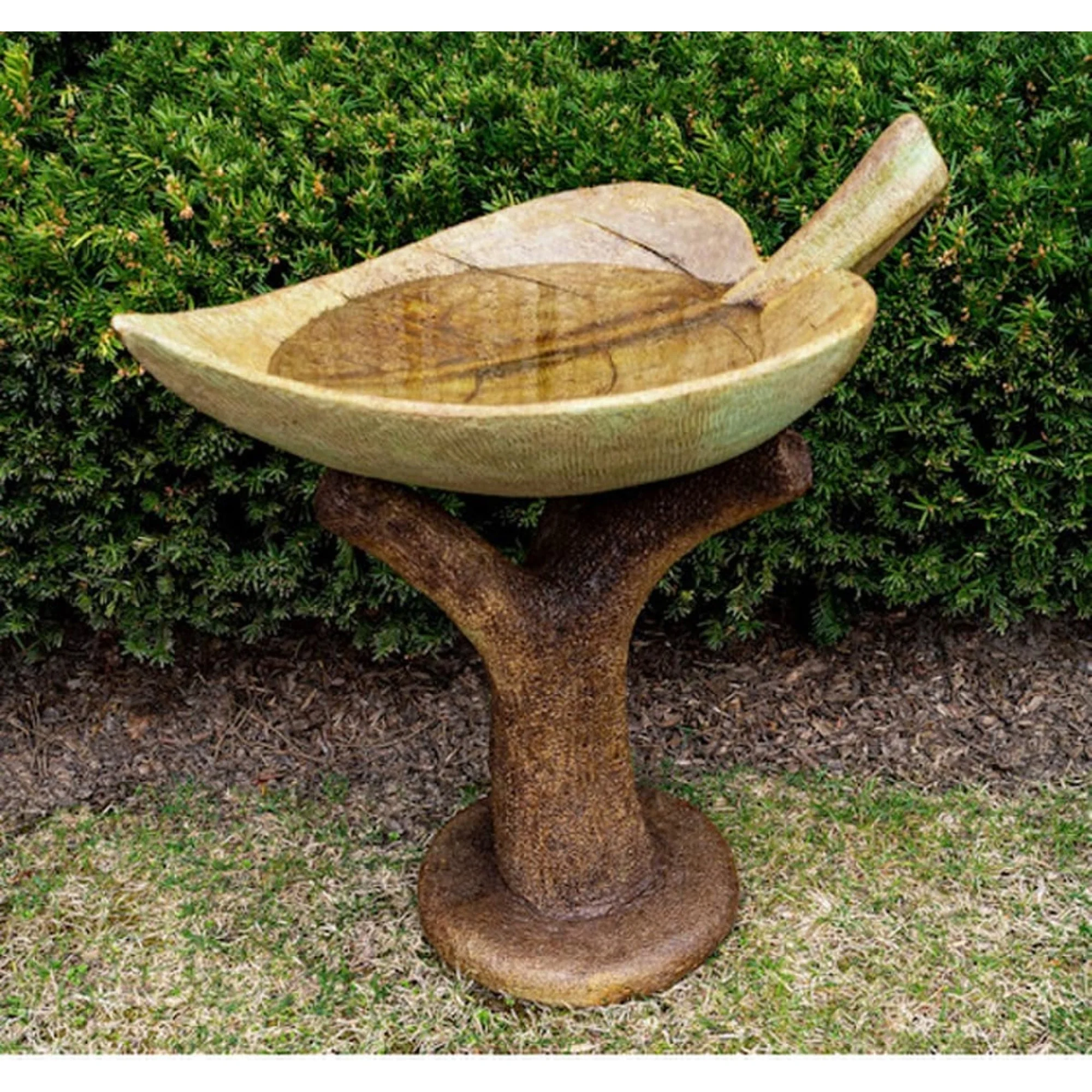 Two-Part Leaf Birdbath Garden Sculpture - Image 7