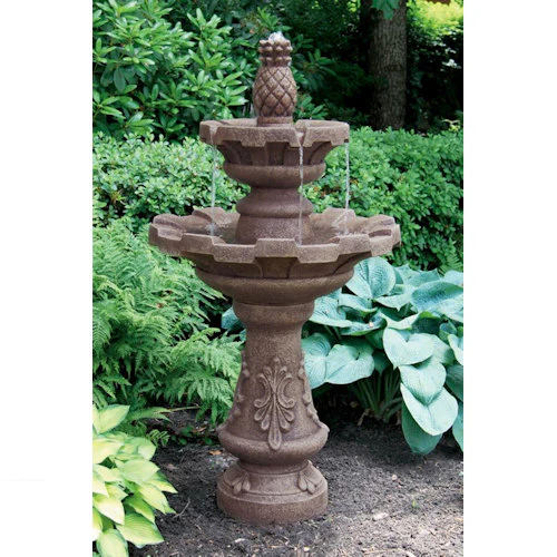 Two Tier Fluted Fountain with Pineapple - Image 2
