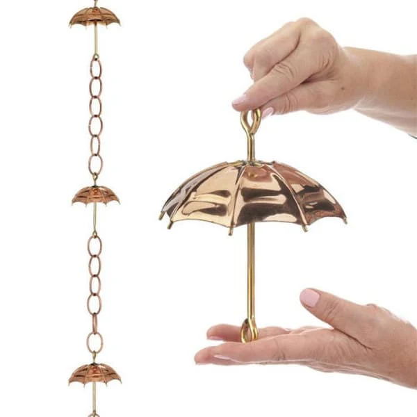 Umbrella Rain Chain Downspout Coppper