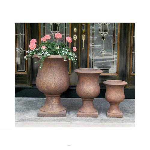Vail Goblet Urns Cast Stone Planters Trio