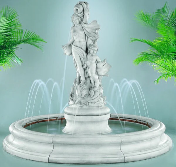 Venus With Dolphins Fountain W Ring 11pc