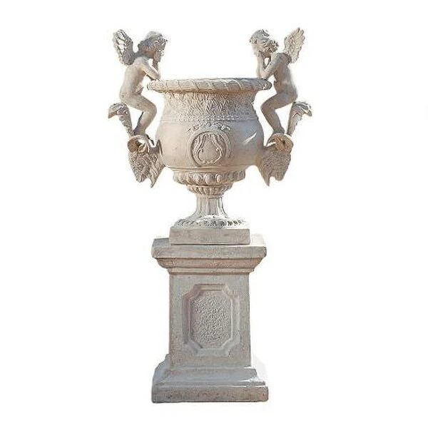 Versailles Cherub Urn and Plinth Pairing - Image 2