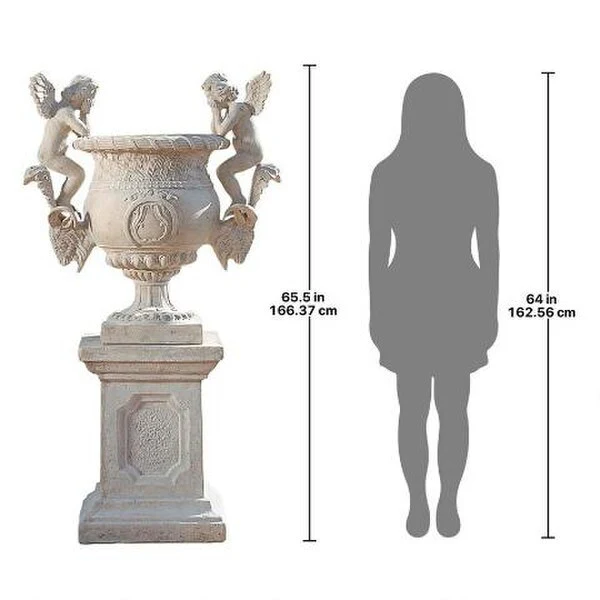 Versailles Cherub Urn and Plinth Pairing - Image 3