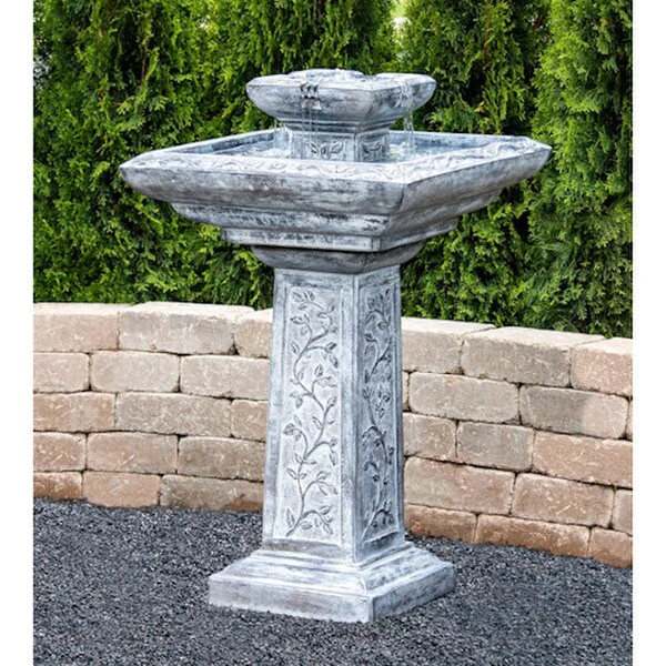 Victoria Cast Stone Garden Fountain Lighted
